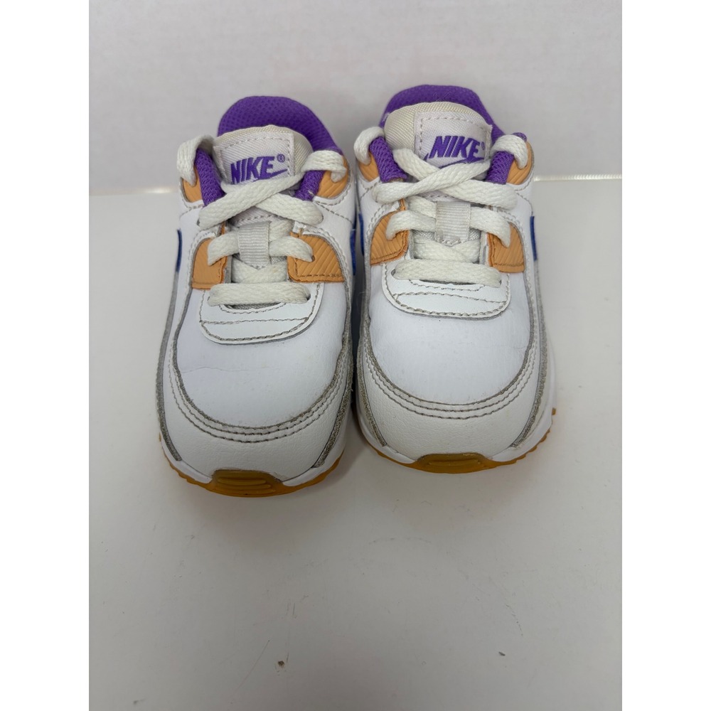 Nike Air Max 90 Toddler Sneakers White Purple Orange DV3609-103 Size 6C
